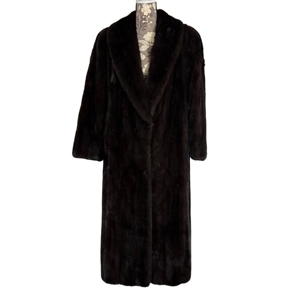 Vintage BILL BLASS for EVANSFURS at LAZARUS Full Length Mink Coat Womens Large? - Picture 2 of 12